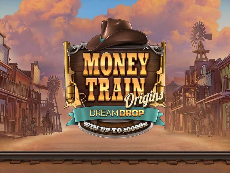 Imagem do jogo de slot Money Train Origins Dream Drop - Bônus Money Cart e Jackpot Progressivo